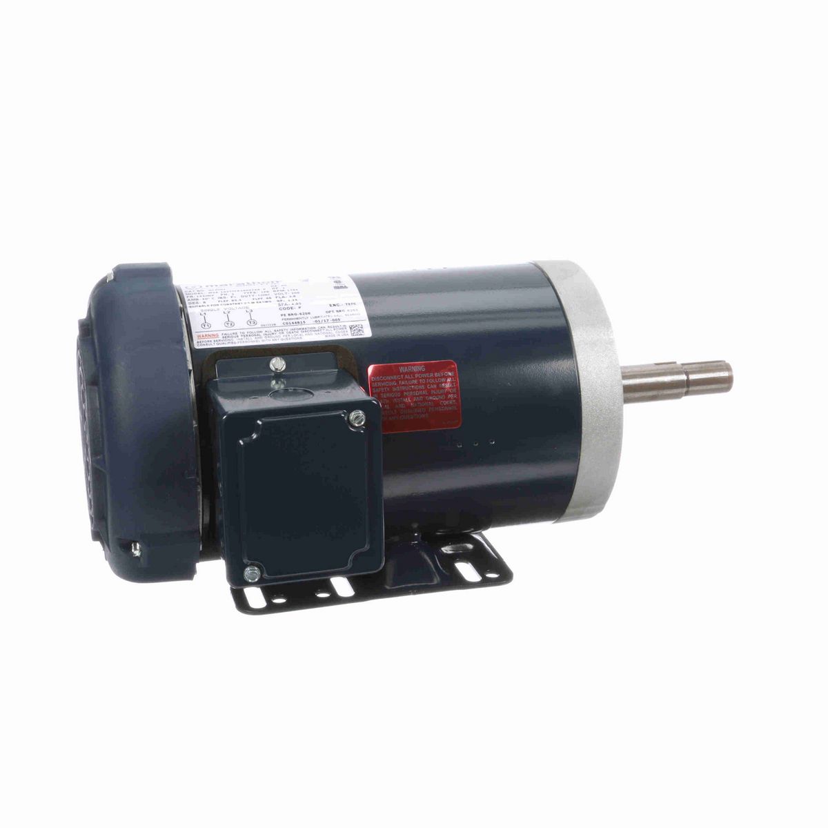 LEESON Close-Coupled Pump Motor, 1 HP, 3 Ph, 60 Hz, 200 V, 1800 RPM, 143JM Frame, TEFC - GT3001