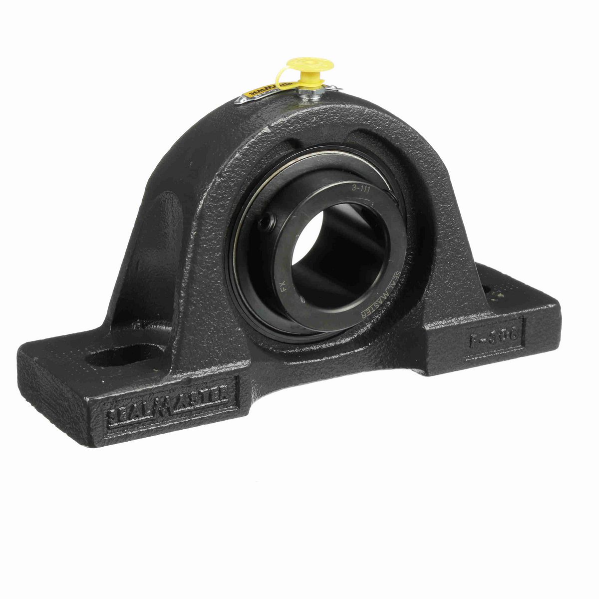 Sealmaster Mounted Cast Iron Two Bolt Pillow Block Ball Bearing - 52100 Bearing Steel, Black Oxided - Setscrew Lock - Air Handling Housing Fit, Noise Tested - SPM-27 CXU
