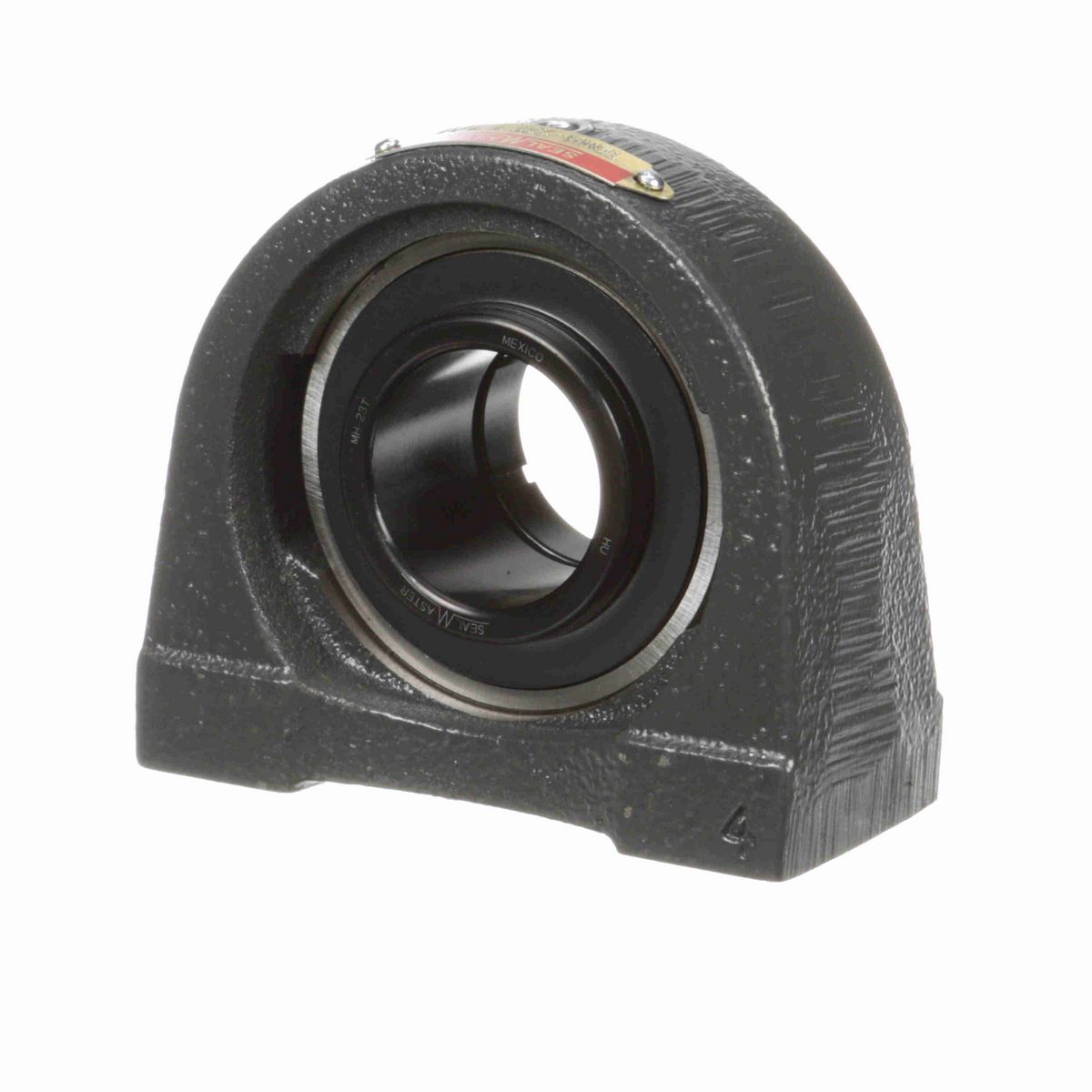 Sealmaster Mounted Cast Iron Tapped Base Pillow Block Ball Bearing - 52100 Bearing Steel, Black Oxided - Concentric Lock - TBMH-23T