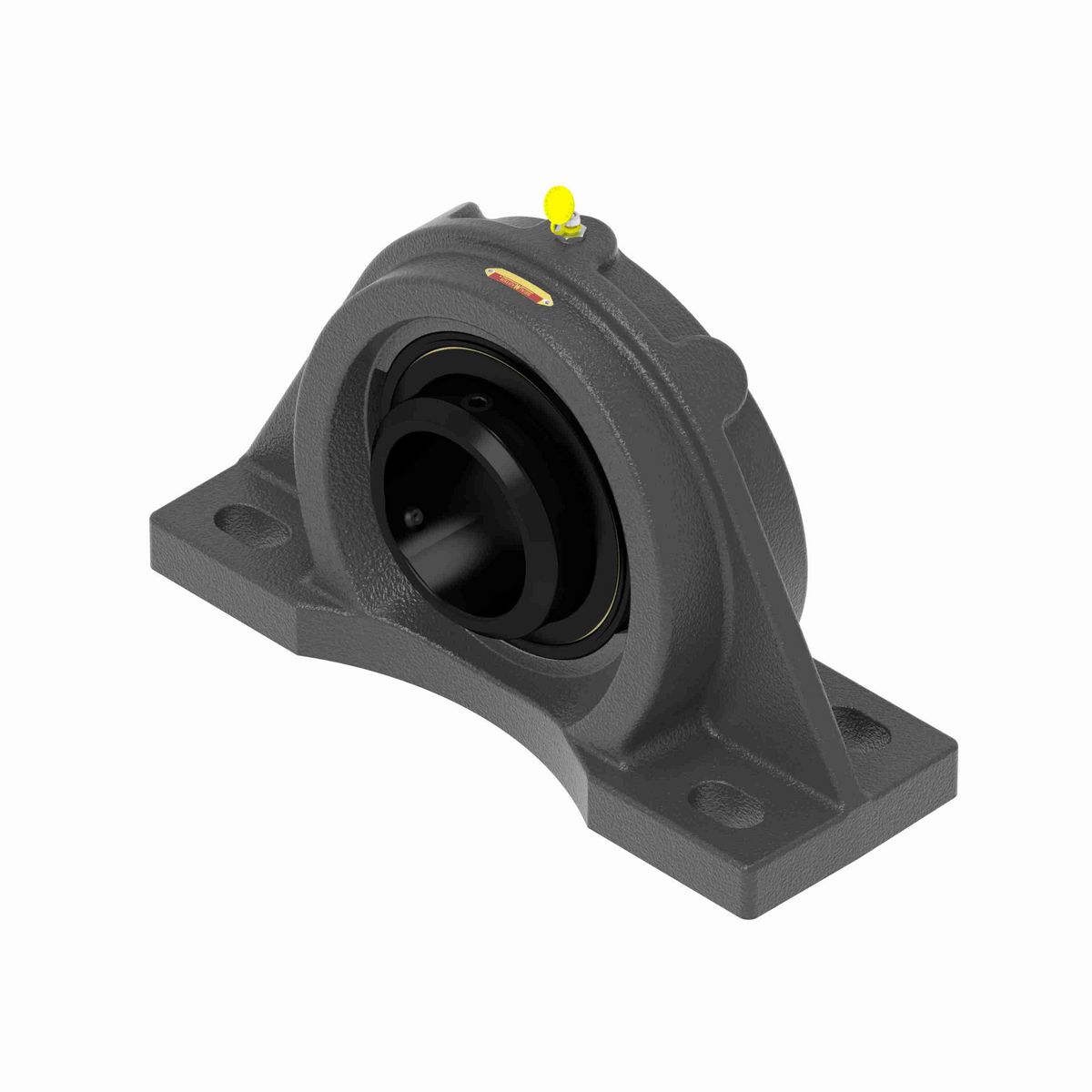 Sealmaster Mounted Cast Iron Four Bolt Pillow Block Ball Bearing - 52100 Bearing Steel, Black Oxided - Double Setscrew Lock - MFPD-71