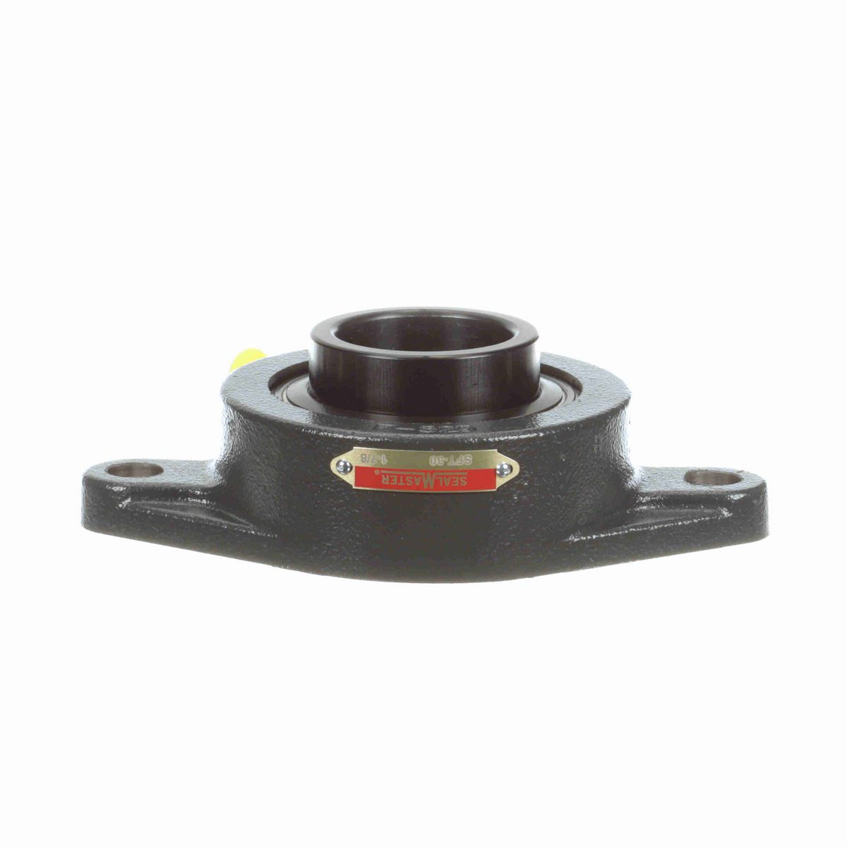 Sealmaster Mounted Cast Iron Two Bolt Flange Ball Bearing - 52100 Bearing Steel, Black Oxided - Setscrew Lock - SFT-30