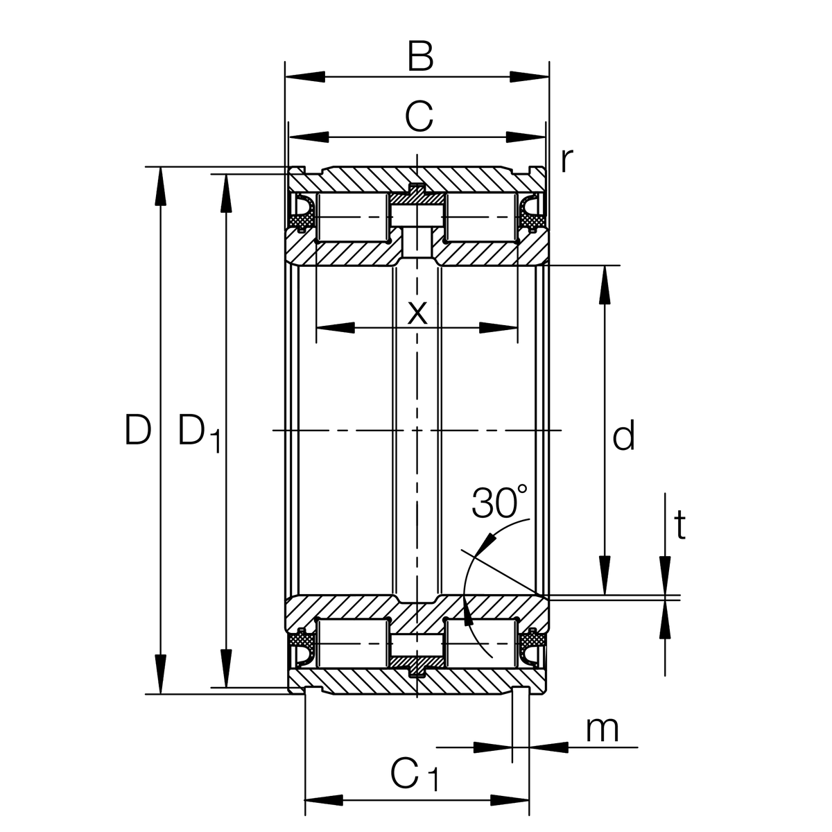 Цилиндрический роликоподшипник INA SL045034-D