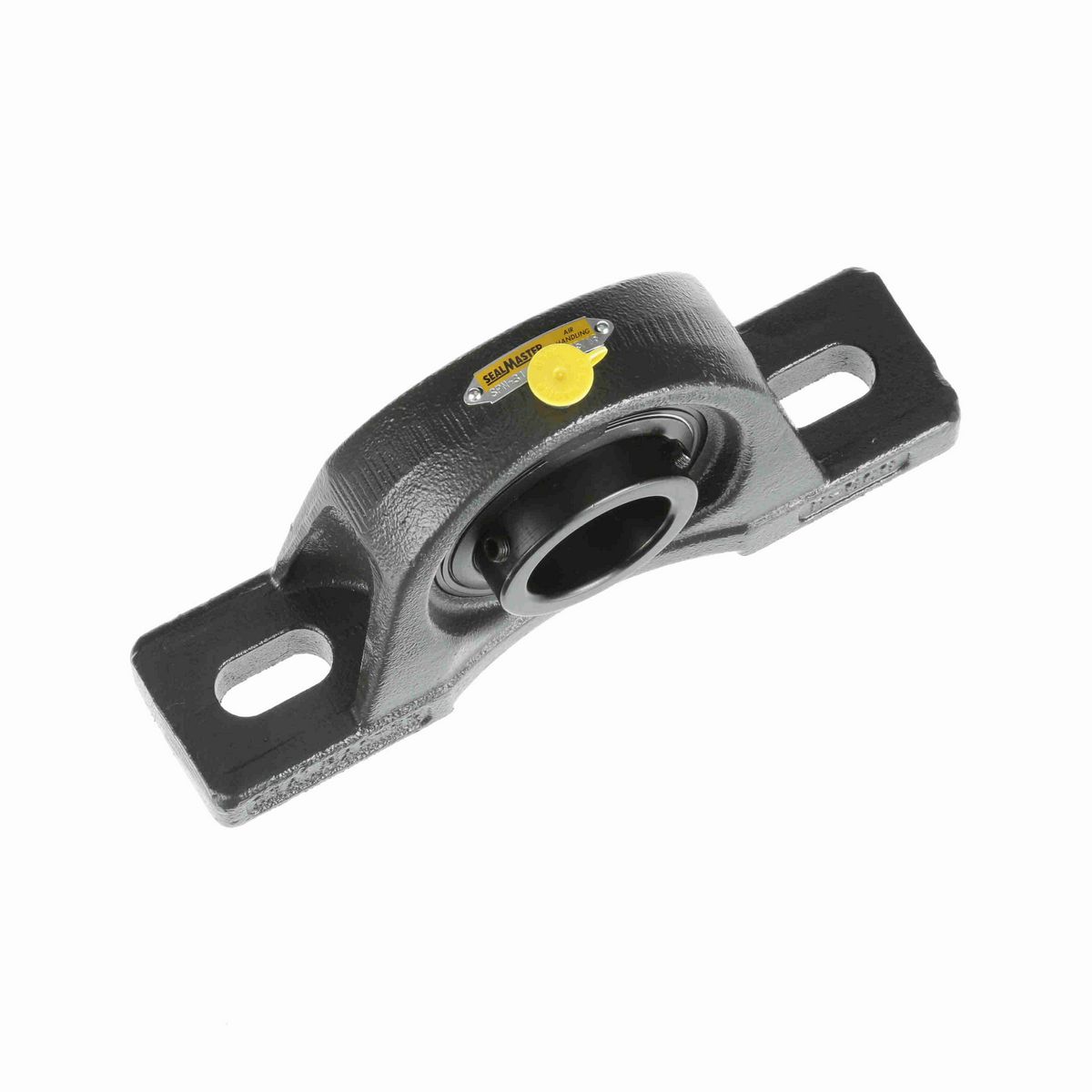 Sealmaster Mounted Cast Iron Two Bolt Pillow Block Ball Bearing - 52100 Bearing Steel, Black Oxided - Setscrew Lock - Air Handling Housing Fit, Noise Tested - SPM-31 CXU
