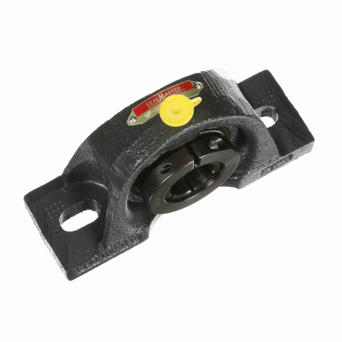 Sealmaster Mounted Cast Iron Two Bolt Pillow Block Ball Bearing - 52100 Bearing Steel, Black Oxided - Concentric Lock - MP-19T