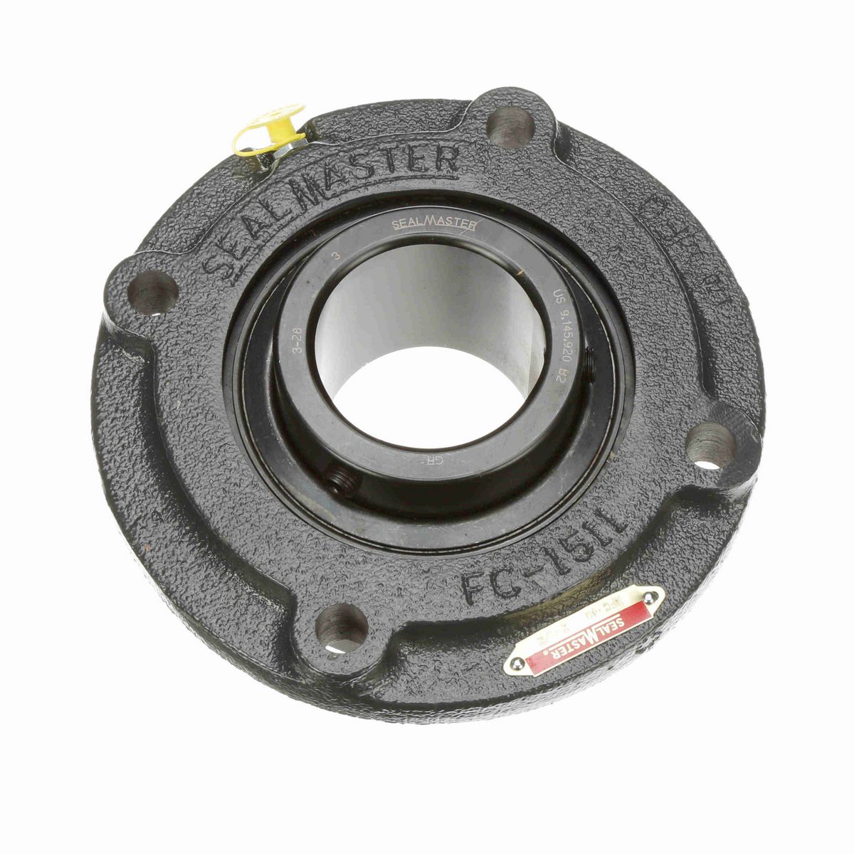 Sealmaster Mounted Cast Iron Flange Cartridge Ball Bearing - 52100 Bearing Steel, Black Oxided - Setscrew Lock - MFC-40