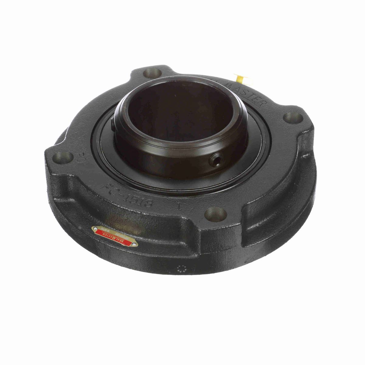 Sealmaster Mounted Cast Iron Flange Cartridge Ball Bearing - 52100 Bearing Steel, Black Oxided - Double Setscrew Lock - MFCD-64