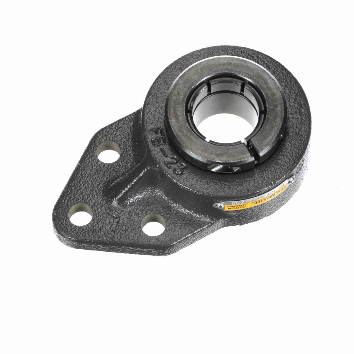 Sealmaster Mounted Cast Iron Three Bolt Flange Bracket Ball Bearing - 52100 Bearing Steel, Black Oxided - Concentric Lock - Reduced Maintenance - Lubed for Life - FB-23T RM