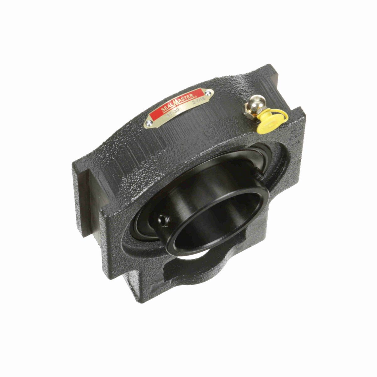 Sealmaster Mounted Cast Iron Wide Slot Take Up Ball Bearing - 52100 Bearing Steel, Black Oxided - Setscrew Lock - ST-39