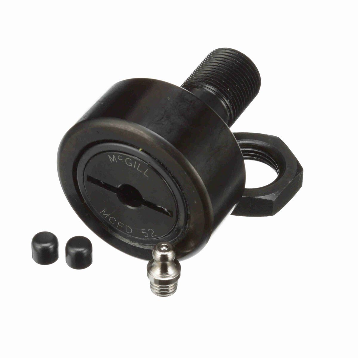 Опорный ролик с цапфой McGill CAMROL MCFDE 52, бочкообразный, повышенной грузоподъемности, со щитком, со шлицем под отвёртку, метрический