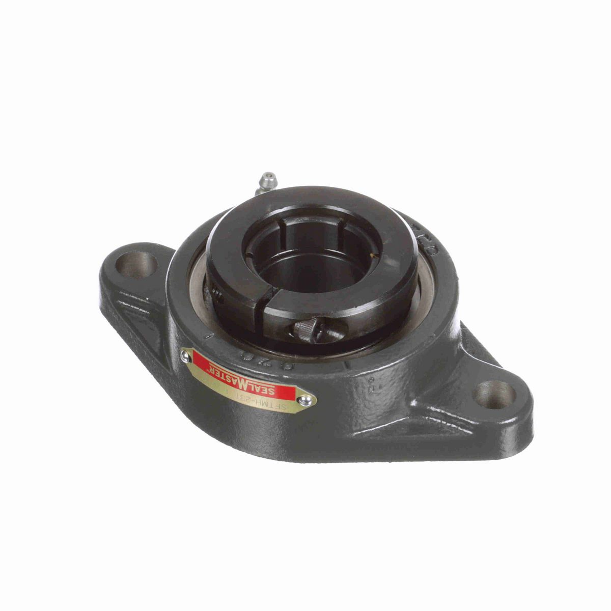 Sealmaster Mounted Cast Iron Two Bolt Flange Ball Bearing - 52100 Bearing Steel, Black Oxided - Concentric Lock - SFTMH-23T CSK