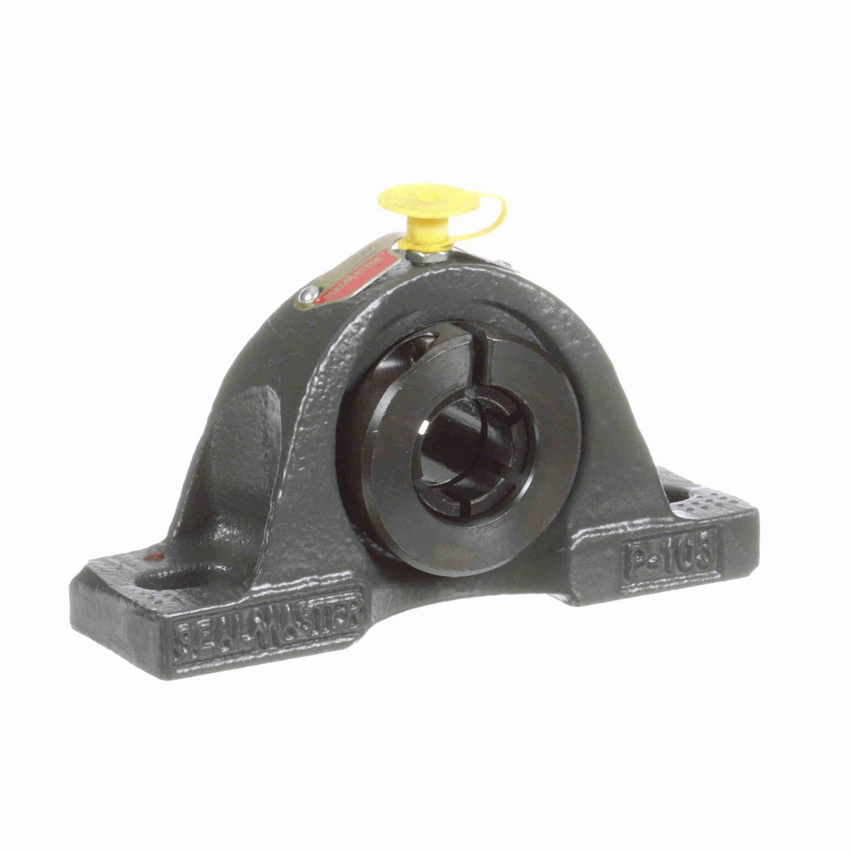 Sealmaster Mounted Cast Iron Two Bolt Pillow Block Ball Bearing - 52100 Bearing Steel, Black Oxided - Concentric Lock - NP-12T