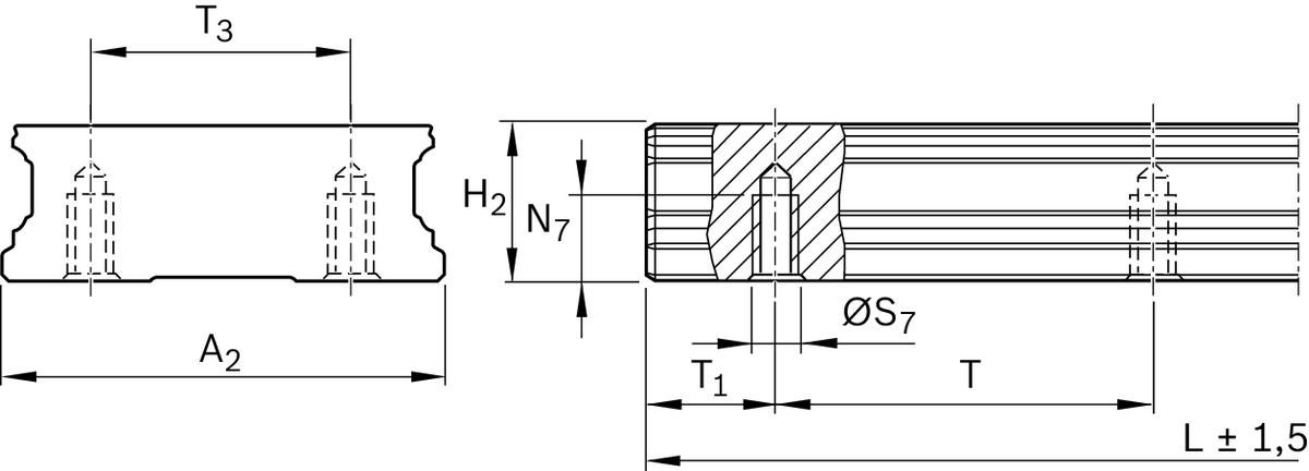 Шариковая направляющая из углеродистой стали Bosch Rexroth KSA-035-BNS-N-MB-00 [R167730432]