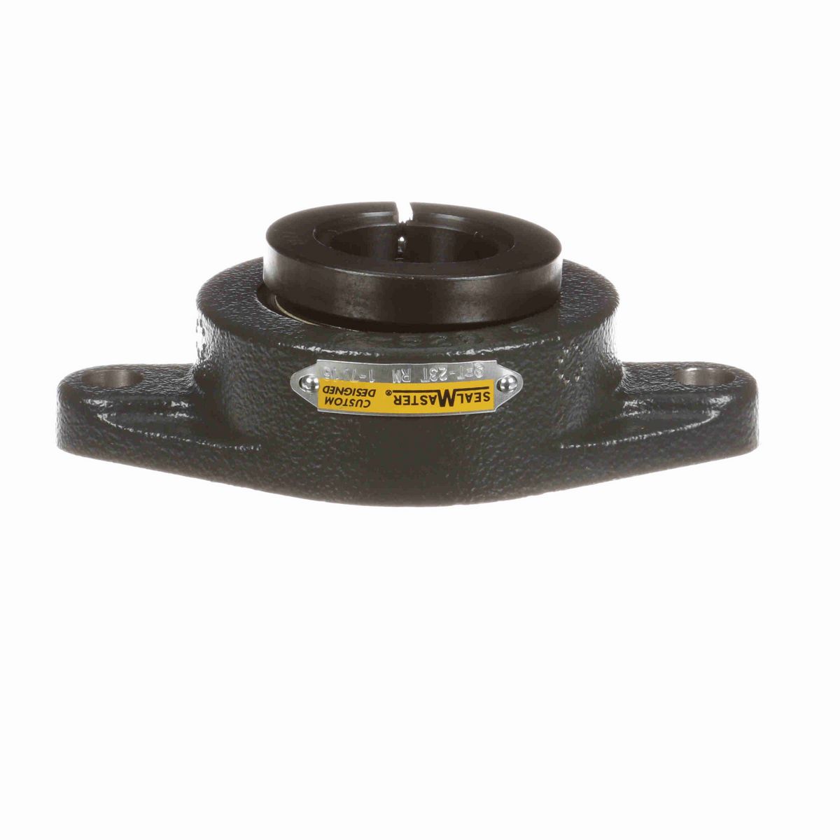 Sealmaster Mounted Cast Iron Two Bolt Flange Ball Bearing - 52100 Bearing Steel, Black Oxided - Concentric Lock - Reduced Maintenance - Lubed for Life - SFT-23T RM