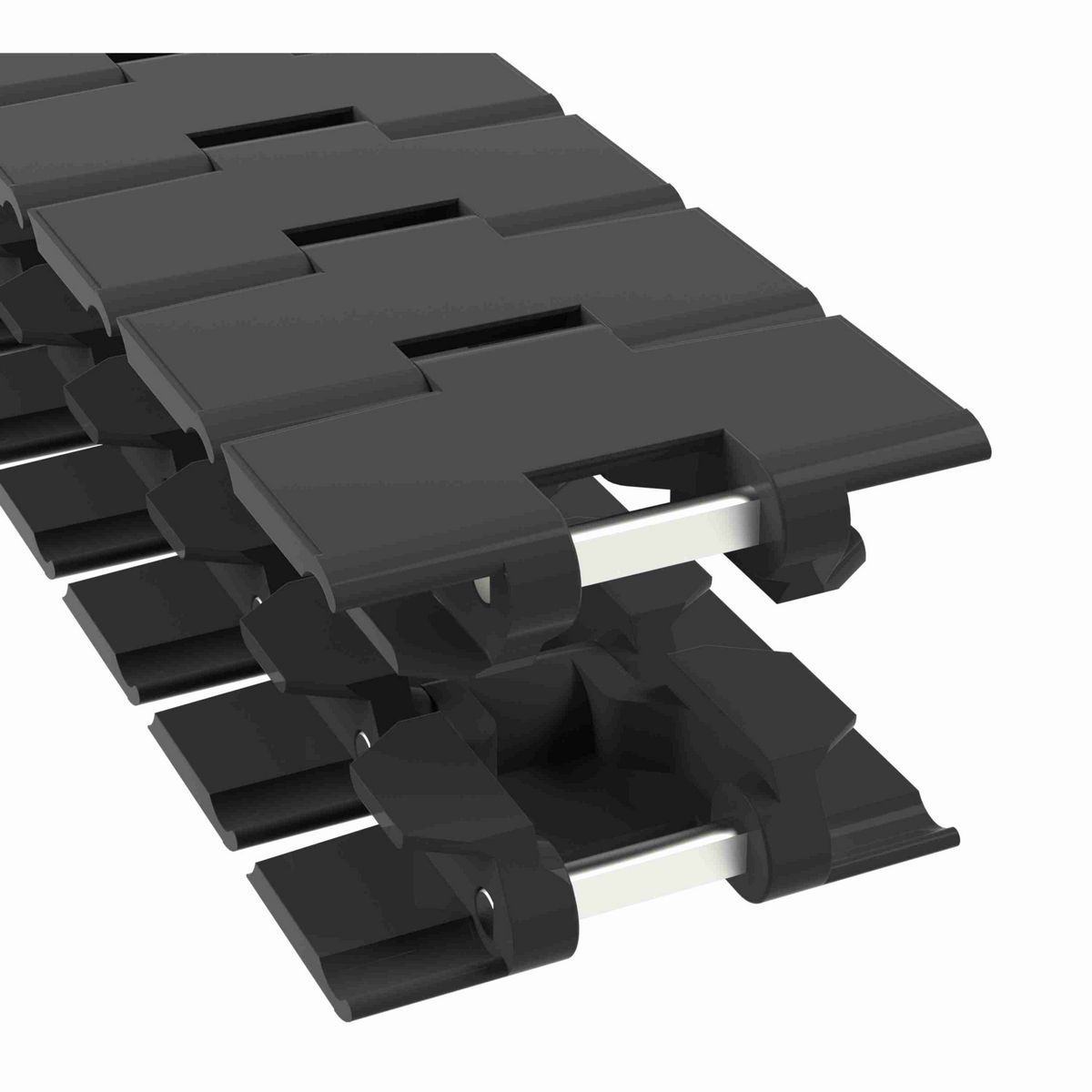 Rexnord 879TAB Side-flexing Solid Top, Material: Black Wear Resistant, Width: 3.25in, Pitch: 1.5in - 81405741