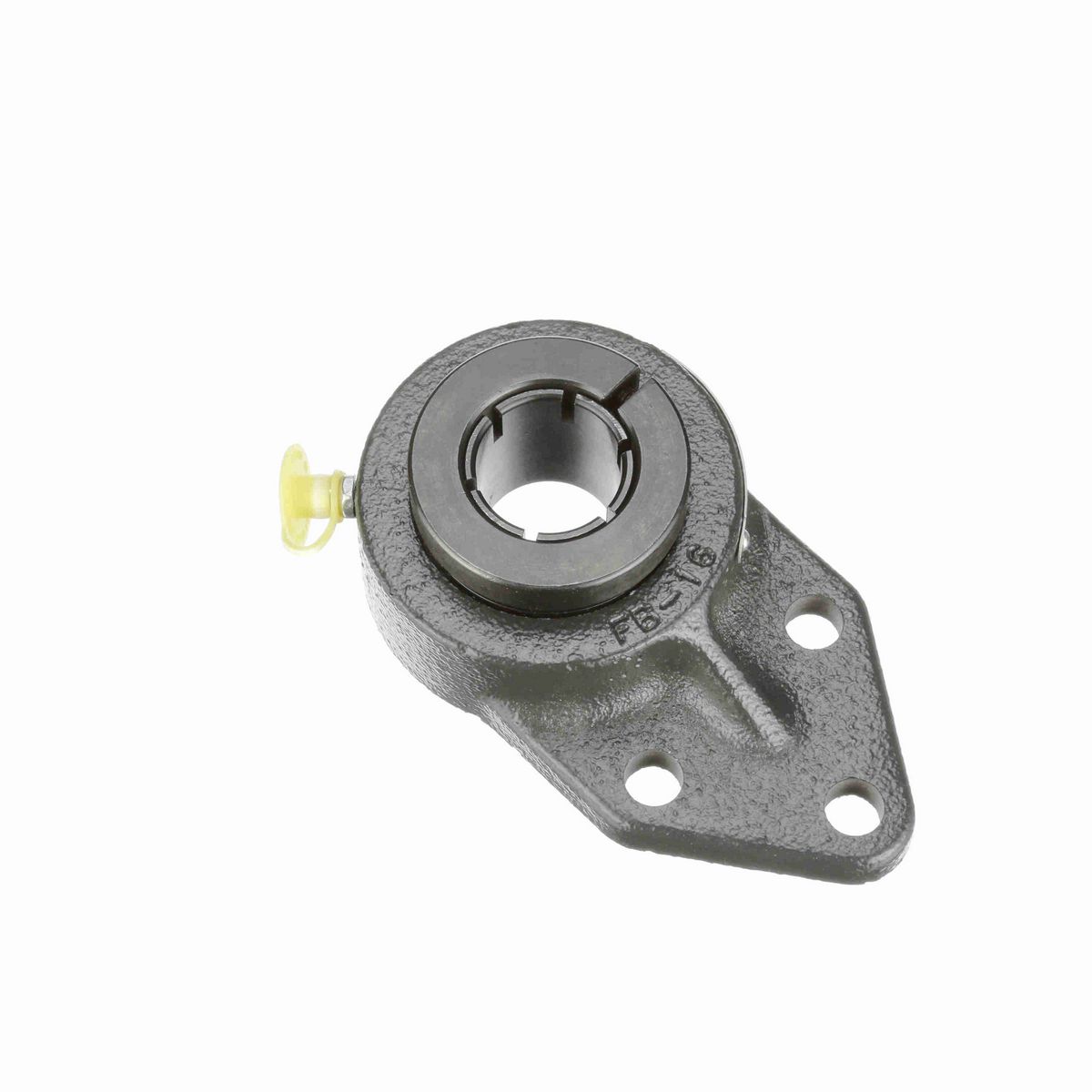 Sealmaster Mounted Cast Iron Three Bolt Flange Bracket Ball Bearing - 52100 Bearing Steel, Black Oxided - Concentric Lock - FB-16T