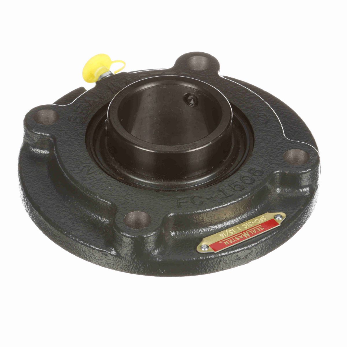 Sealmaster Mounted Cast Iron Flange Cartridge Ball Bearing - 52100 Bearing Steel, Black Oxided - Setscrew Lock - SFC-31C