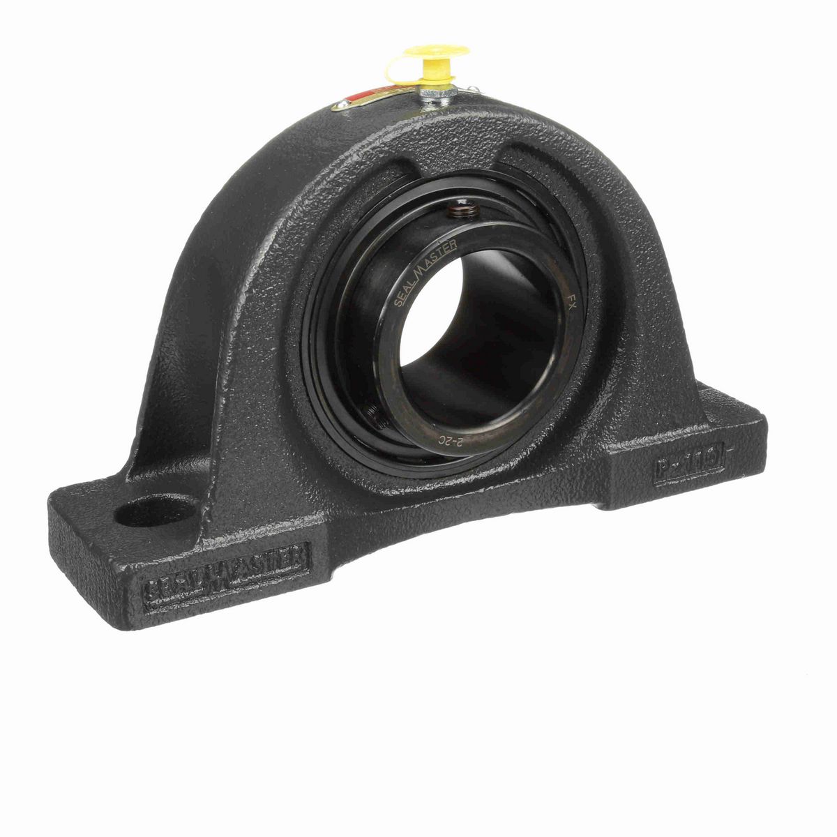Sealmaster Mounted Cast Iron Two Bolt Pillow Block Ball Bearing - 52100 Bearing Steel, Black Oxided - Setscrew Lock - NP-32C