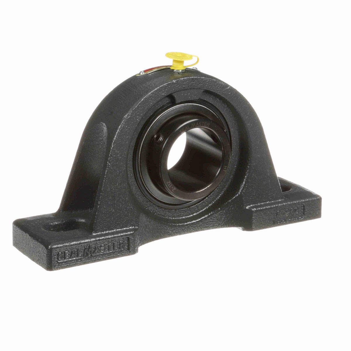 Sealmaster Mounted Cast Iron Two Bolt Pillow Block Ball Bearing - 52100 Bearing Steel, Black Oxided - Setscrew Lock - SP-28