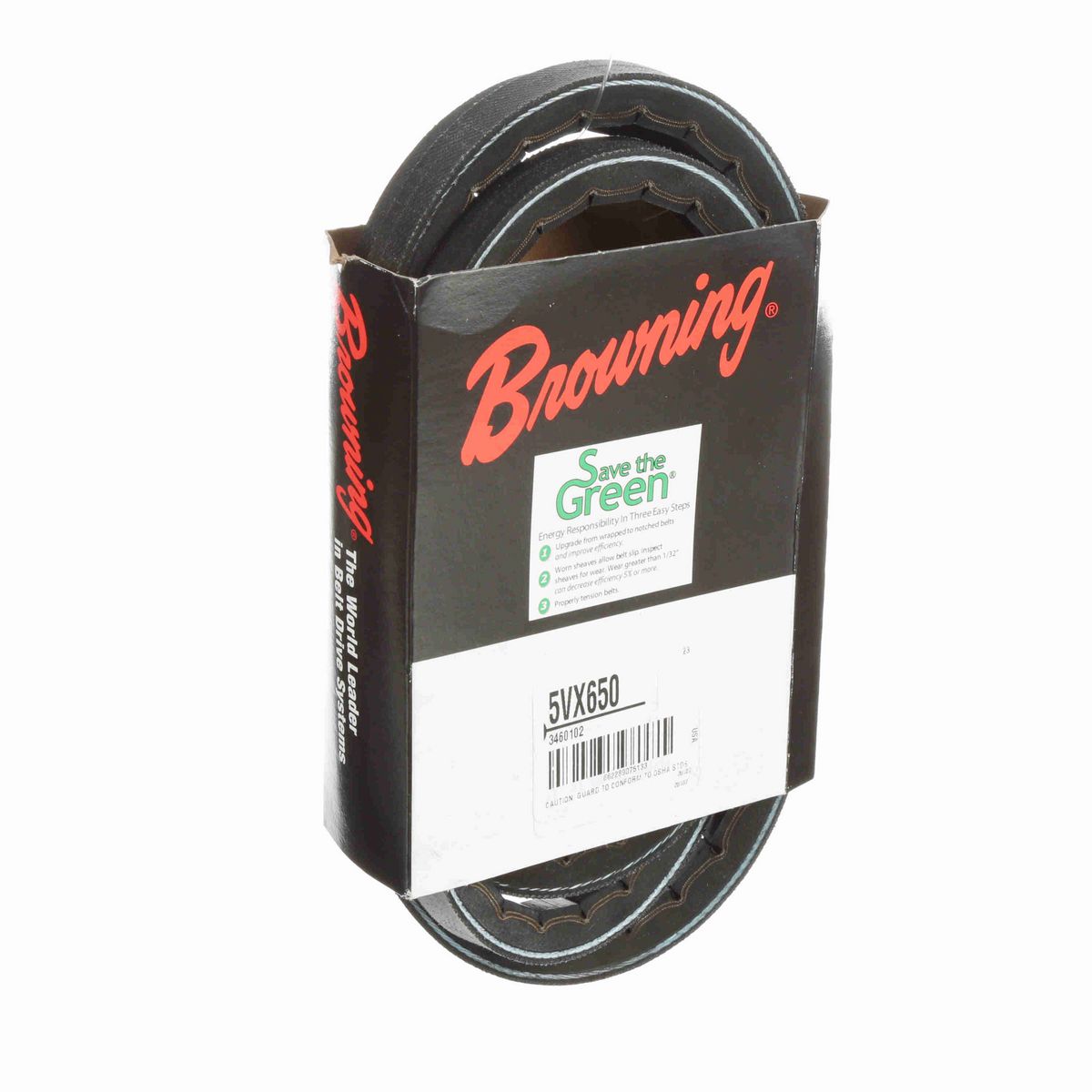 Browning EPDM Notched Belt 98% Efficient - 5VX650