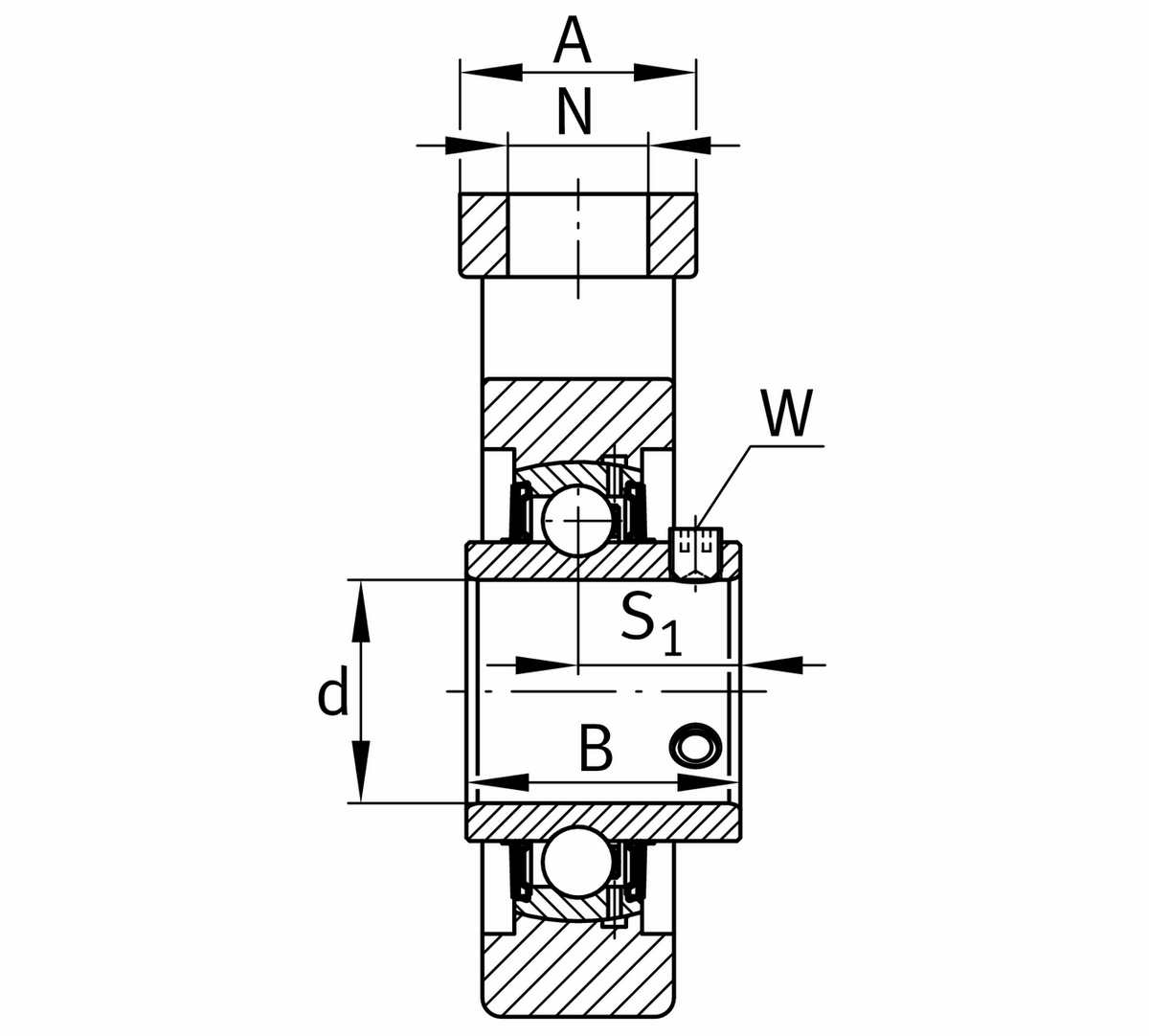 Корпусной узел с закрепляемым подшипником FAG UCT203-11
