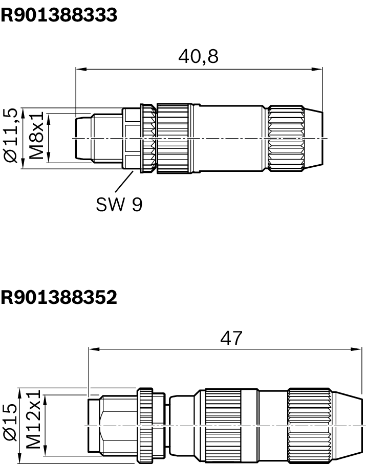 Штекер Bosch Rexroth M12X1 4POL TOOL-FREE [R901388352]