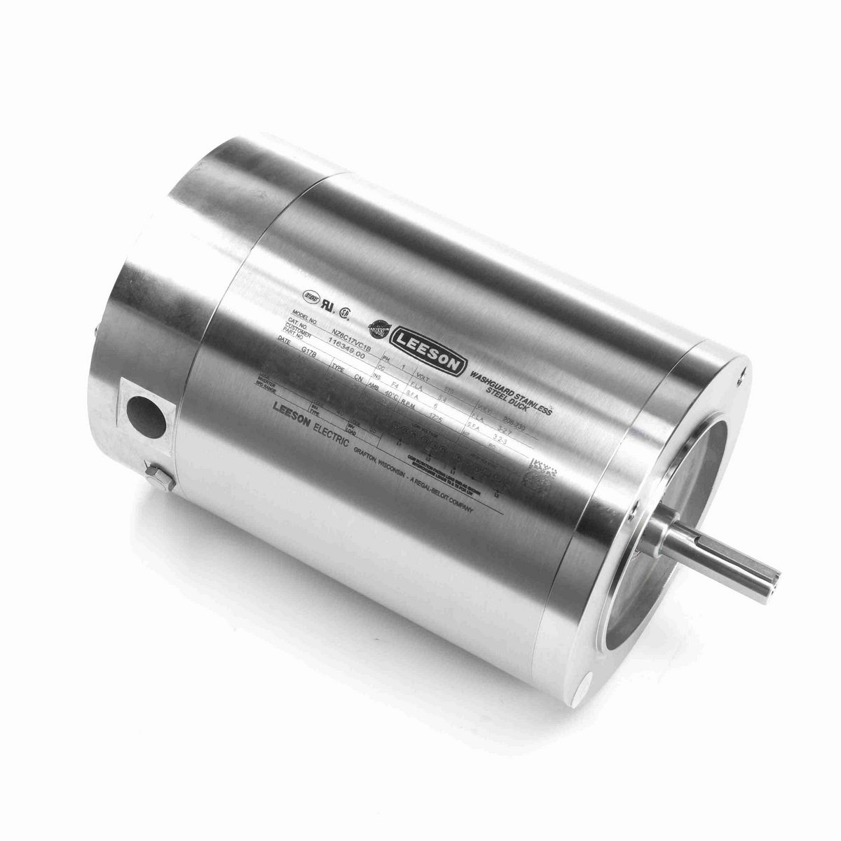 LEESON Premium Duck™ General Purpose Motor, 0.33 HP, 1 Ph, 60 Hz, 115/230 V, 1800 RPM, 56C Frame, TENV - 116349.00
