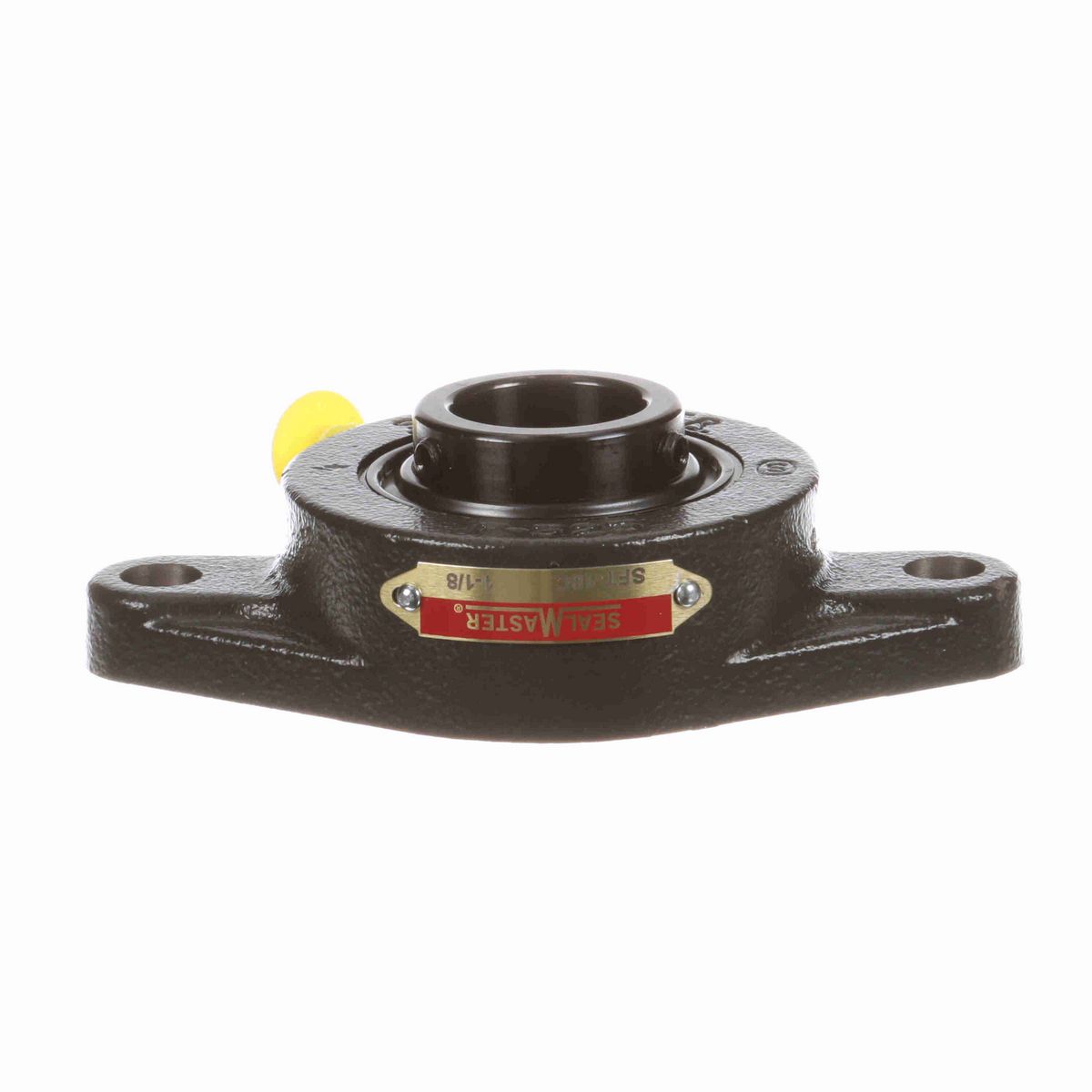 Sealmaster Mounted Cast Iron Two Bolt Flange Ball Bearing - 52100 Bearing Steel, Black Oxided - Setscrew Lock - SFT-18C