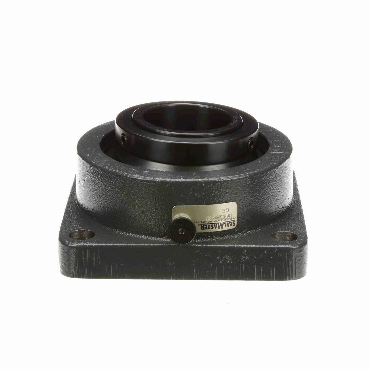 Sealmaster Mounted Ductile Iron Four Bolt Flange Spherical Roller - 52100 Bearing Steel, Black Oxided - Collar Mount Lock - USFBE5000-207