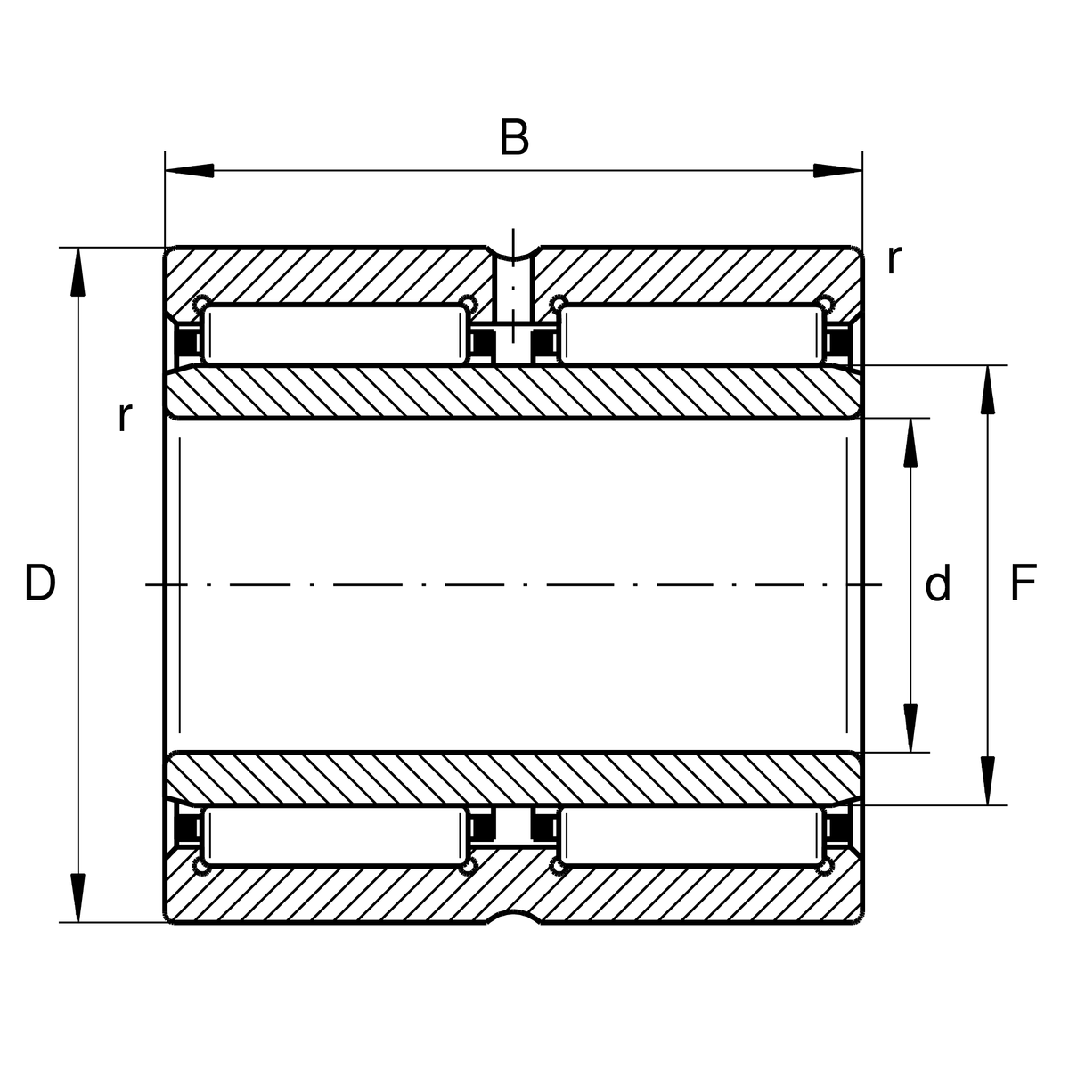 Игольчатый роликоподшипник INA NA6909-ZW-XL-C4