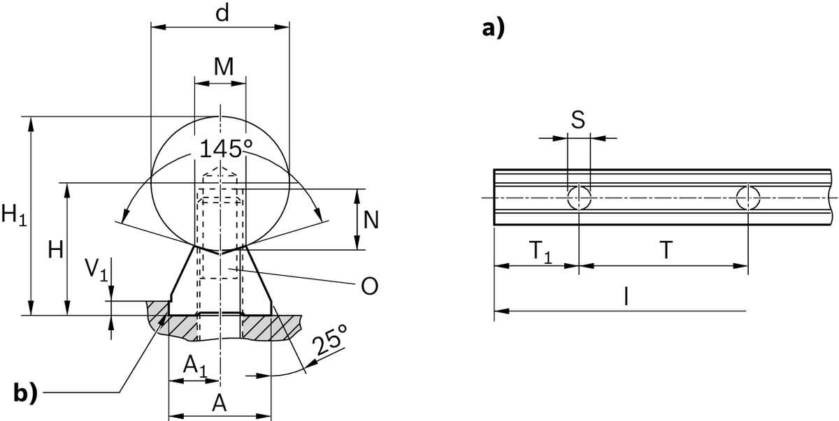 Опорная направляющая с валом из нержавеющей стали (EN 10088) Bosch Rexroth WM-20-S-H6X90- [R101602020]