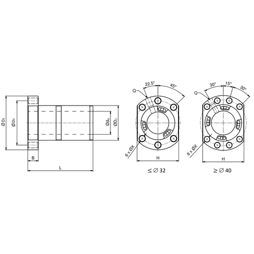 Гайка с фланцем SNR BNU05010RDCLL3B-B0