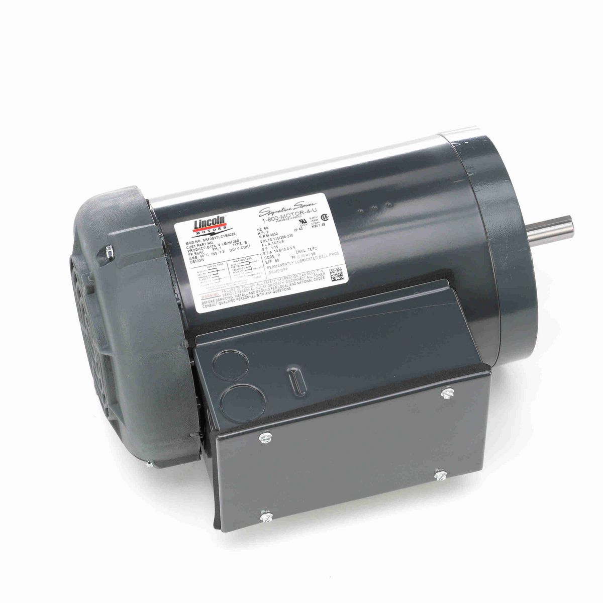 LEESON General Purpose Motor, 2 HP, 1 Ph, 60 Hz, 115/230 V, 3600 RPM, 56HC Frame, TEFC - LM24729