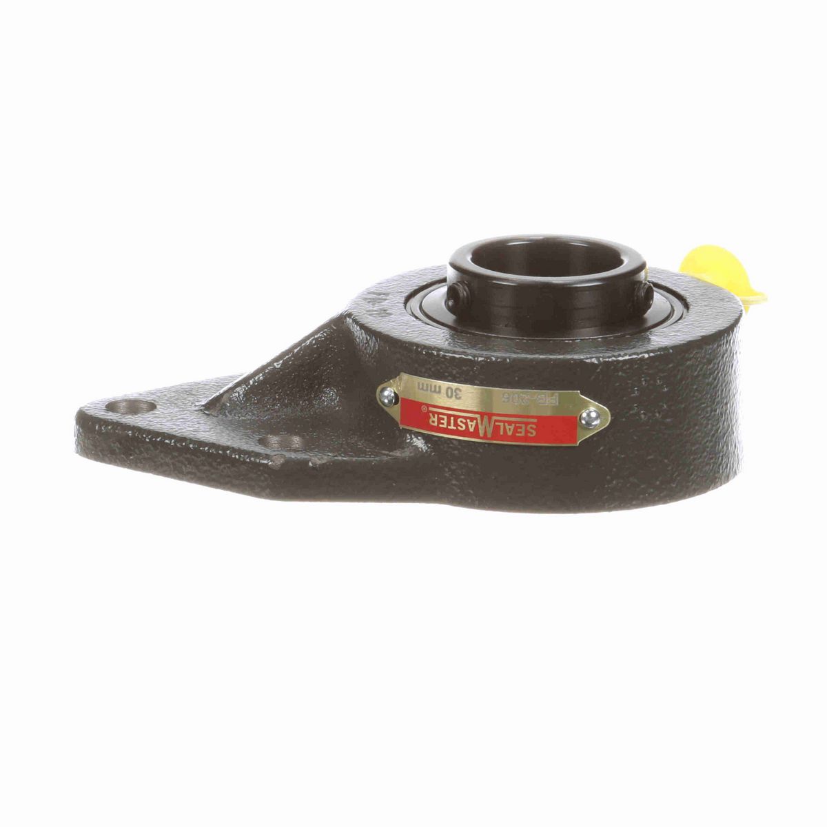Sealmaster Mounted Cast Iron Three Bolt Flange Bracket Ball Bearing - 52100 Bearing Steel, Black Oxided - Setscrew Lock - FB-206