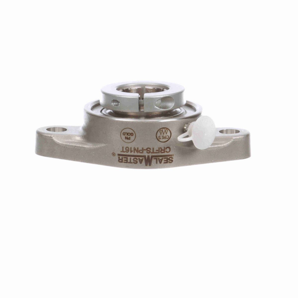 Sealmaster Mounted Stainless Steel Two Bolt Flange Ball Bearing - 52100 Bearing Steel, Phosphorus Nickel Coated - Concentric Lock - Corrosion Resistant - CRFTS-PN16T