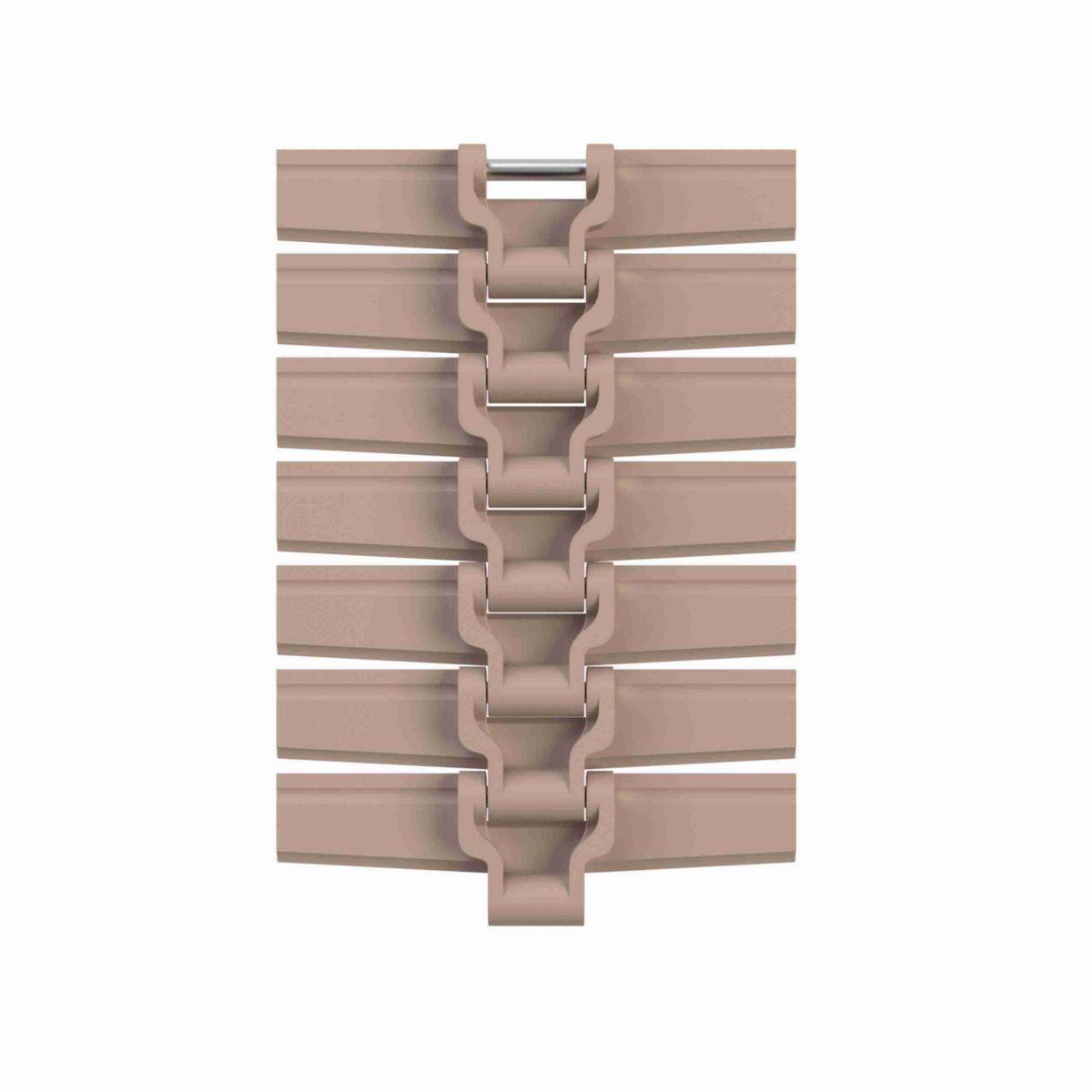 Rexnord HDFM Side-flexing Solid Top, Material: Tan Low Friction, Width: 7.5in, Pitch: 1.5in - 751.32.72