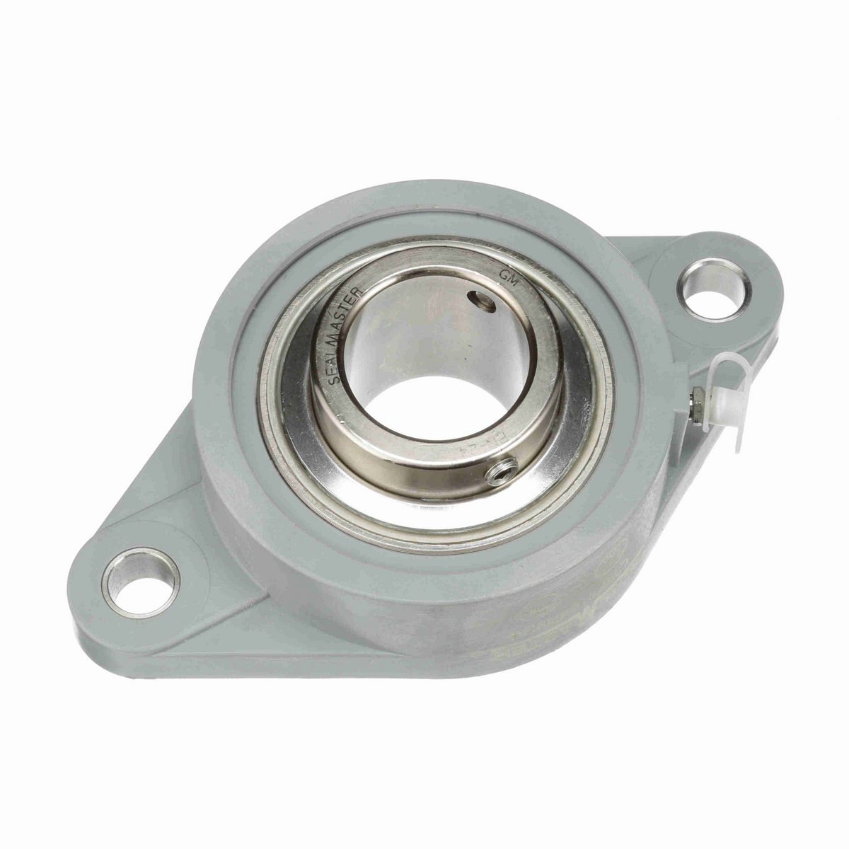 Sealmaster Mounted Composite Two Bolt Flange Ball Bearing - 52100 Bearing Steel, Phosphorus Nickel Coated - Setscrew Lock - Corrosion Resistant - CRFTC-PN24