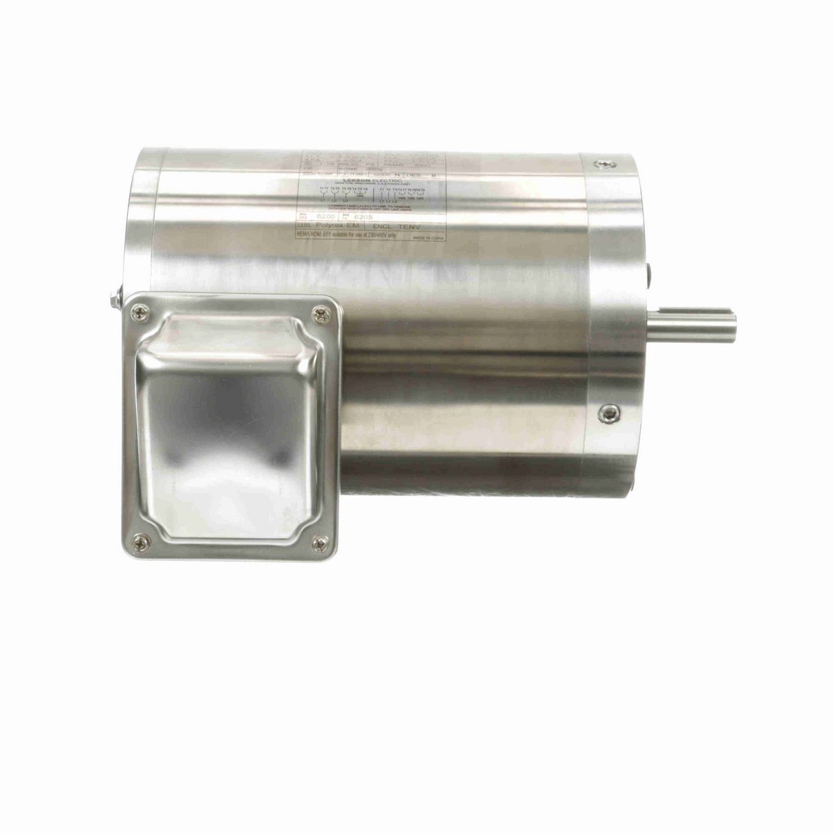 LEESON General Purpose Motor, 1 & 0.75 HP, 3 Ph, 60 & 50 Hz, 230/460 & 190/380 V, 1800 & 1500 RPM, 56C Frame, TENV - 191575.00