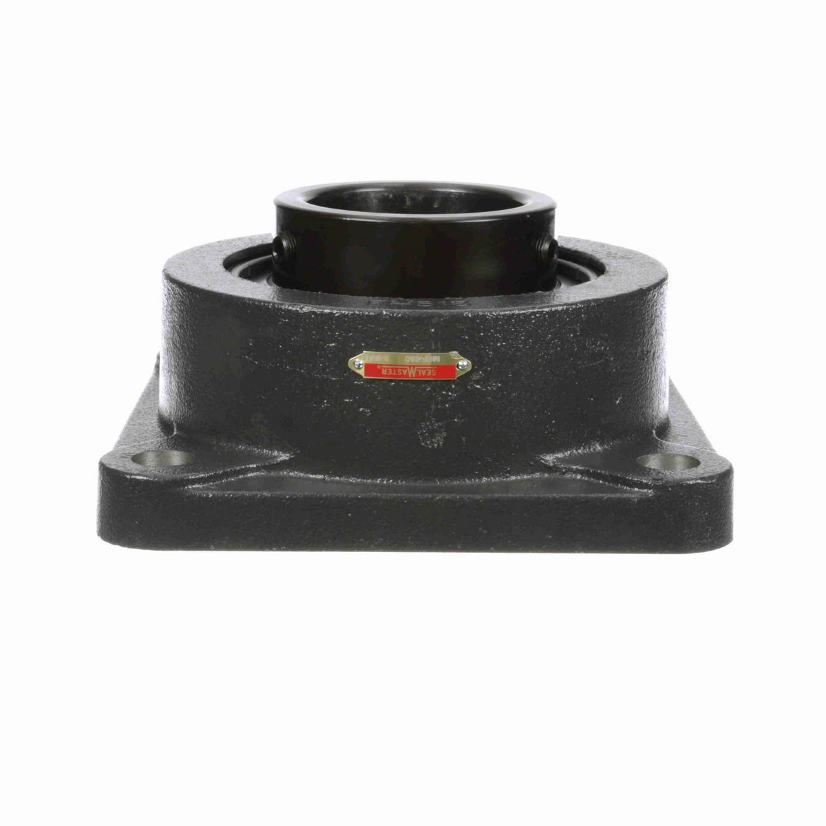 Sealmaster Mounted Cast Iron Four Bolt Flange Ball Bearing - 52100 Bearing Steel, Black Oxided - Setscrew Lock - MSF-63C
