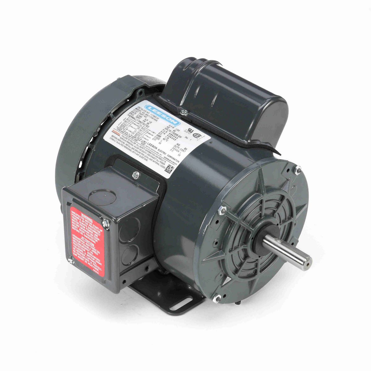 LEESON Agricultural Motor, 0.50 HP, 1 Ph, 60 Hz, 115/230 V, 1800 RPM, 56 Frame, TEFC - 117863.00