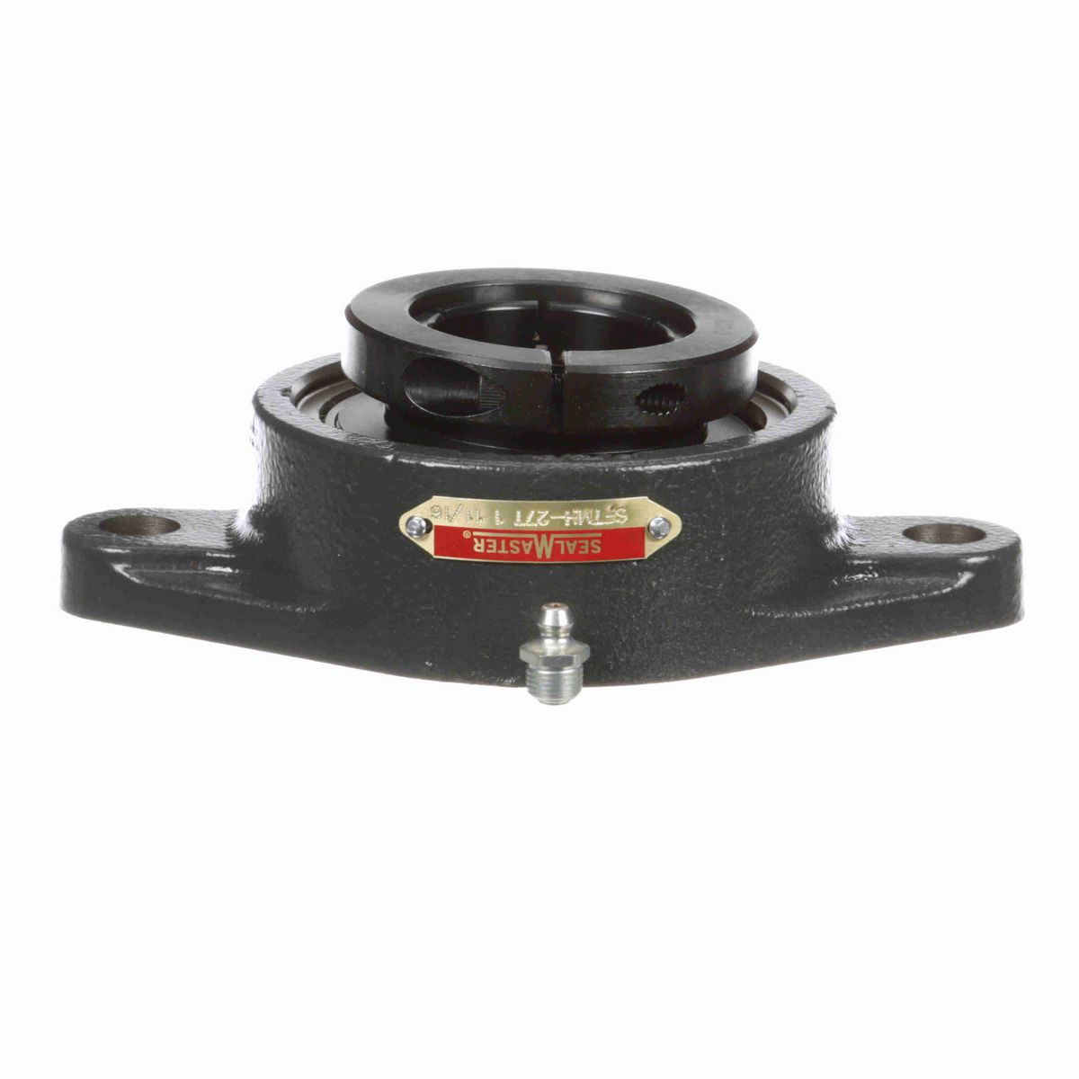 Sealmaster Mounted Cast Iron Two Bolt Flange Ball Bearing - 52100 Bearing Steel, Black Oxided - Concentric Lock - SFTMH-27T