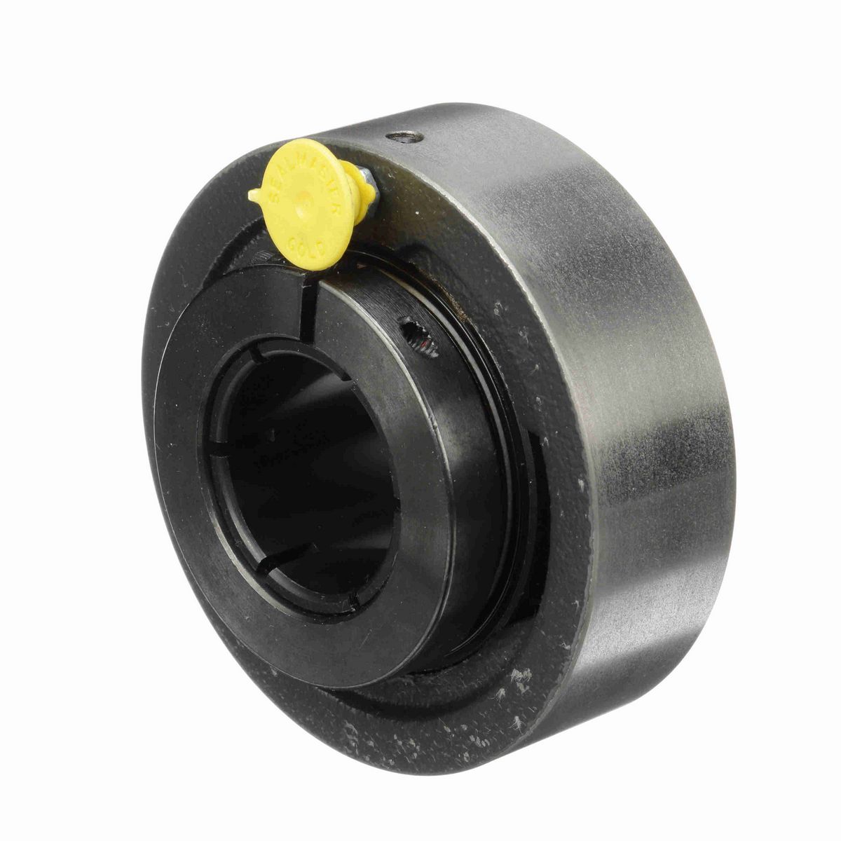 Sealmaster Mounted Cast Iron Cylindrical Cartridge Ball Bearing - 52100 Bearing Steel, Black Oxided - Concentric Lock - SC-39T