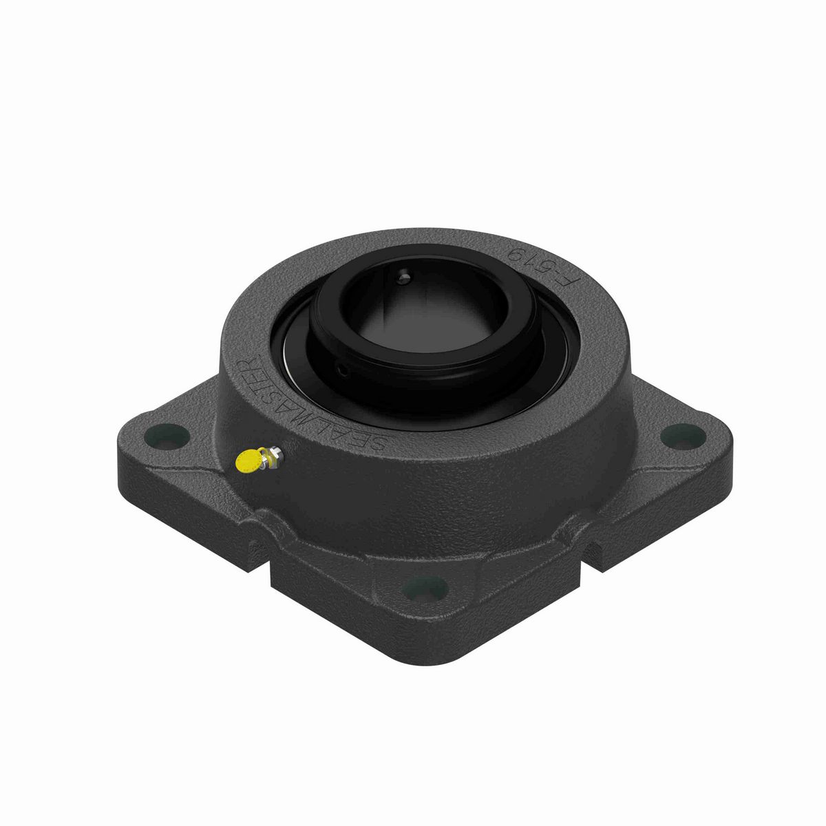 Sealmaster Mounted Cast Iron Four Bolt Flange Ball Bearing - 52100 Bearing Steel, Black Oxided - Double Setscrew Lock - MSFD-71
