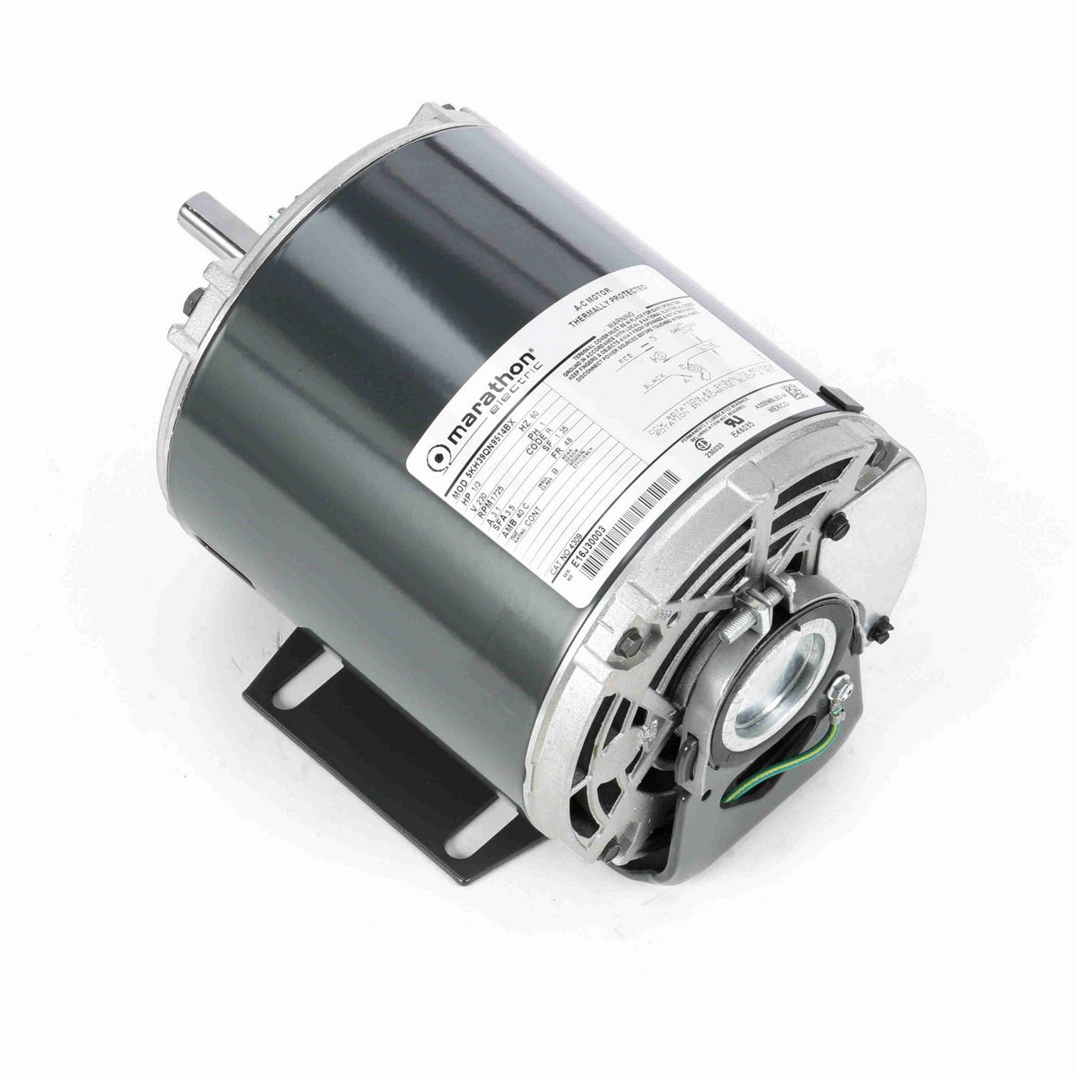 LEESON Fan and Blower Motor, 0.33 HP, 1 Ph, 60 Hz, 230 V, 1800 RPM, 48 Frame, DP - 4309