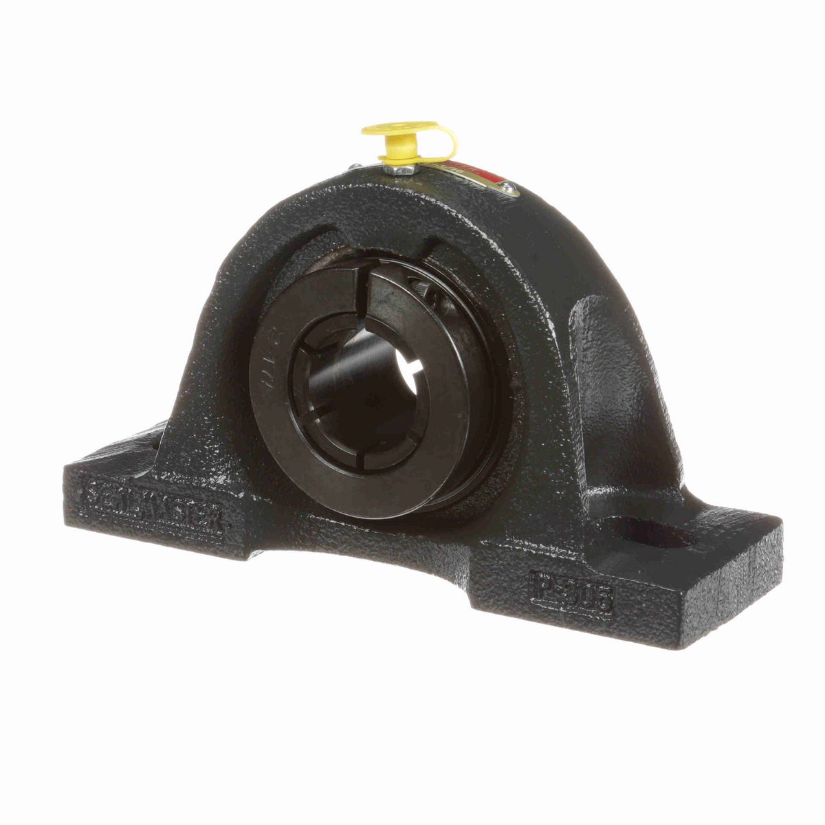 Sealmaster Mounted Cast Iron Two Bolt Pillow Block Ball Bearing - 52100 Bearing Steel, Black Oxided - Concentric Lock - MP-19T