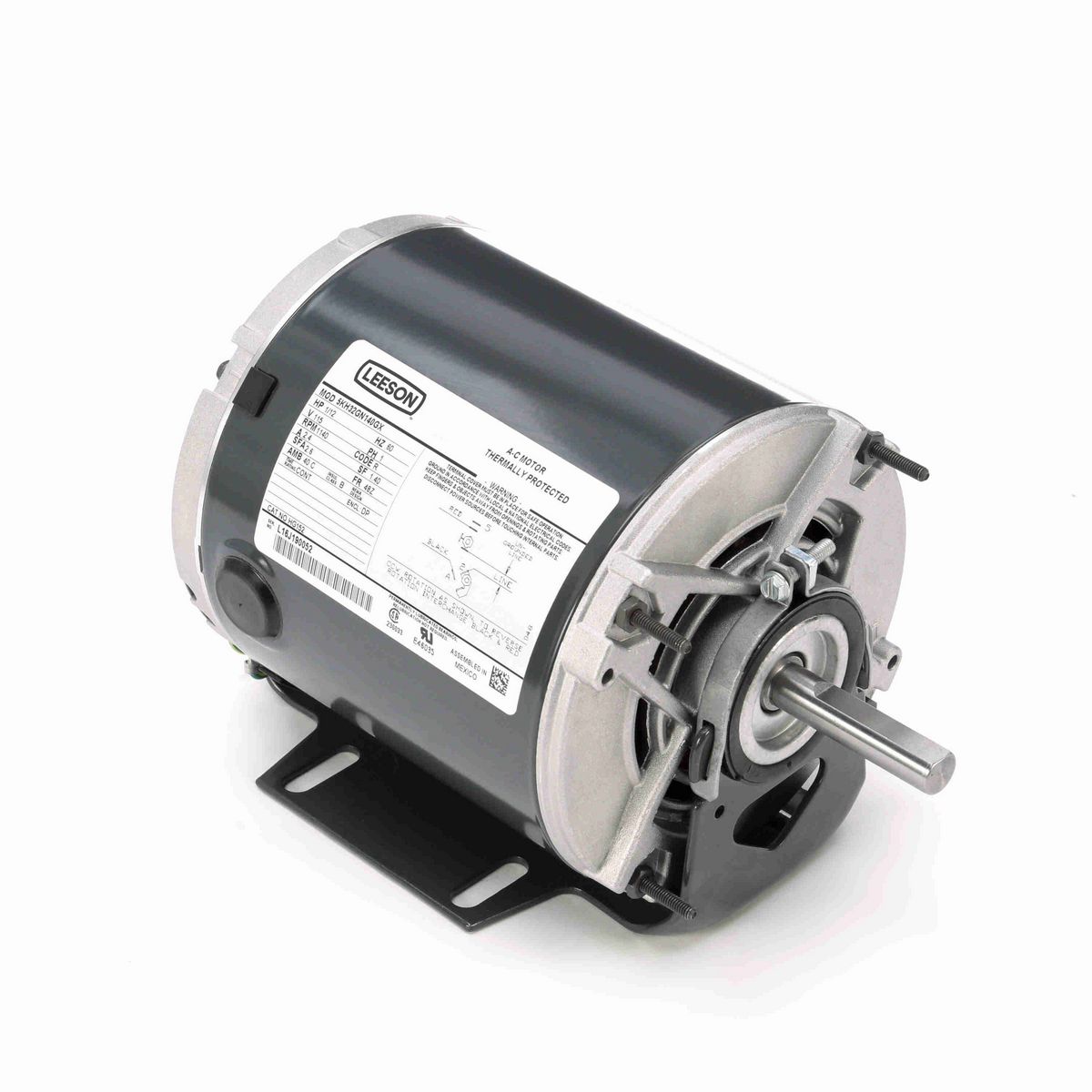 LEESON Fan and Blower Motor, 0.08 HP, 1 Ph, 60 Hz, 115 V, 1200 RPM, 48Z Frame, DP - HG152