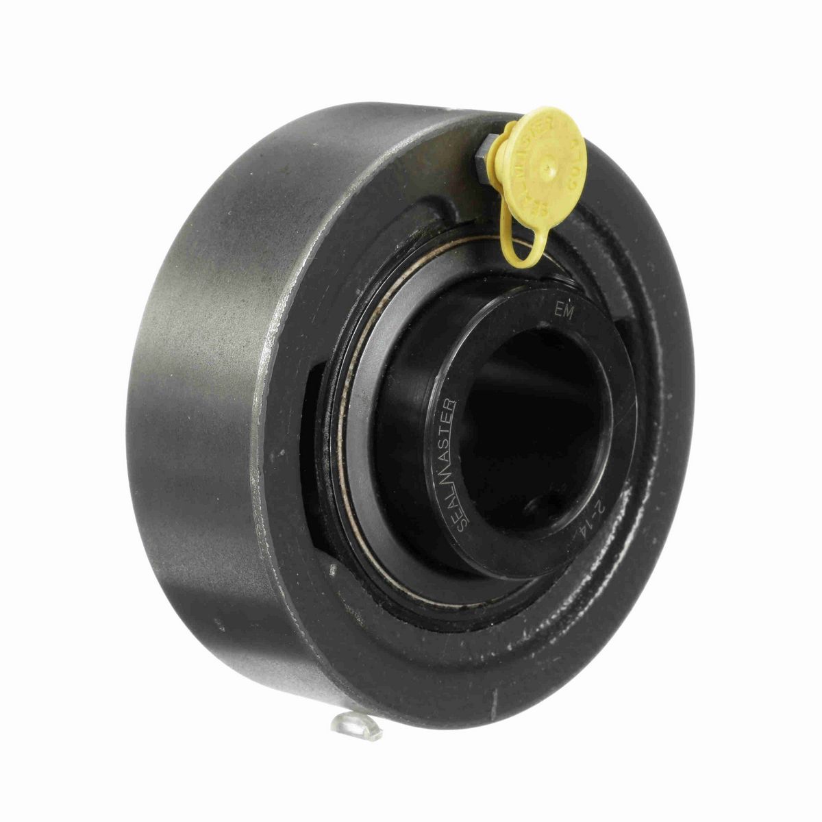 Sealmaster Mounted Cast Iron Cylindrical Cartridge Ball Bearing - 52100 Bearing Steel, Black Oxided - Setscrew Lock - MSC-20