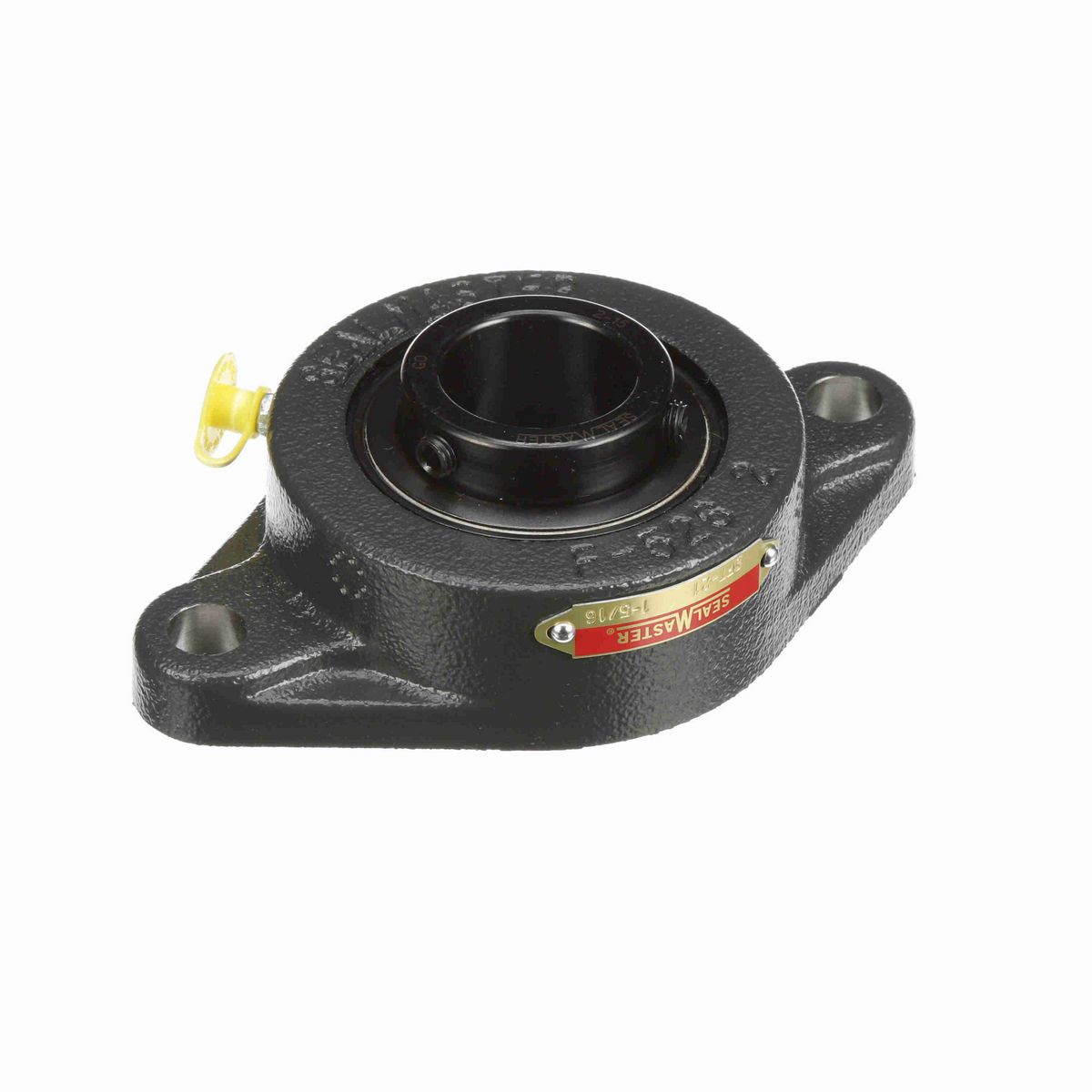 Sealmaster Mounted Cast Iron Two Bolt Flange Ball Bearing - 52100 Bearing Steel, Black Oxided - Setscrew Lock - SFT-21