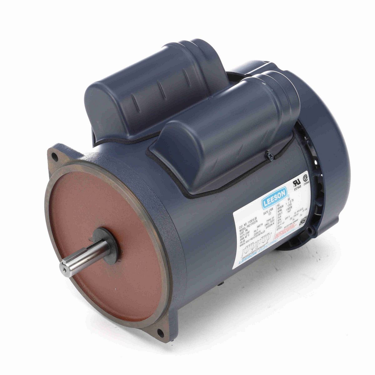 LEESON Auger Drive Motor, 1 HP, 1 Ph, 60 Hz, 115/230 V, 1800 RPM, 56 Frame, TEFC - 112615.00