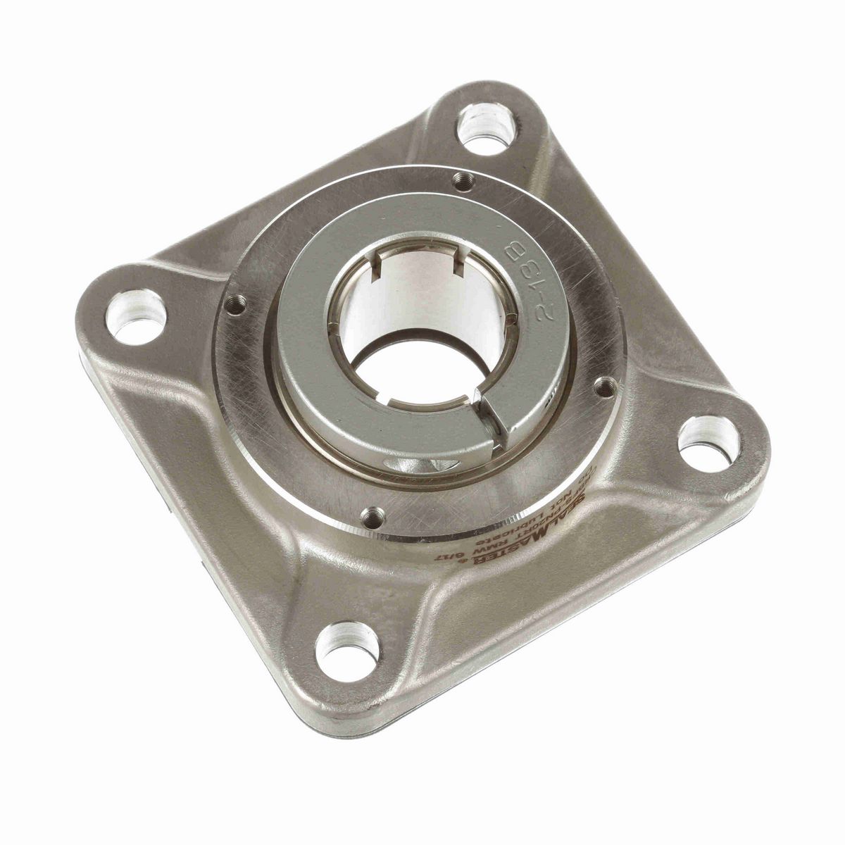Sealmaster Mounted Stainless Steel Four Bolt Flange Ball Bearing - 52100 Bearing Steel, Phosphorus Nickel Coated - Concentric Lock - Corrosion Resistant - Reduced Maintenance - Lubed for Life - CRBFS-PN32T RMW
