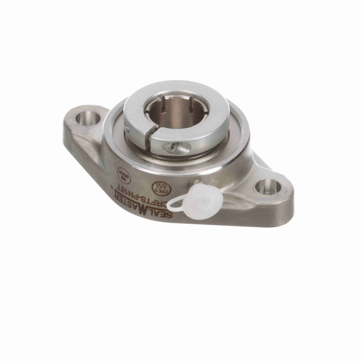 Sealmaster Mounted Stainless Steel Two Bolt Flange Ball Bearing - 52100 Bearing Steel, Phosphorus Nickel Coated - Concentric Lock - Corrosion Resistant - CRFTS-PN16T